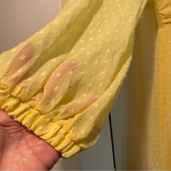 ASOS Women’s Yellow Textured Twist Front Pleated NEW Elegant Midi Dress size 6 - Picture 6 of 13